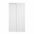 Renin Renin 72 in. x 80 1/2in. Savona 2 Panel Arched Design Steel Frame Bypass Door BY0109BWPRC072080